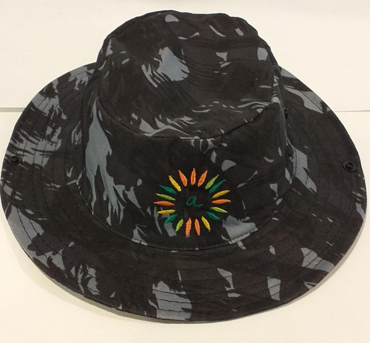 chapeu pescador infantil camuflado preto amantikir jes aberto